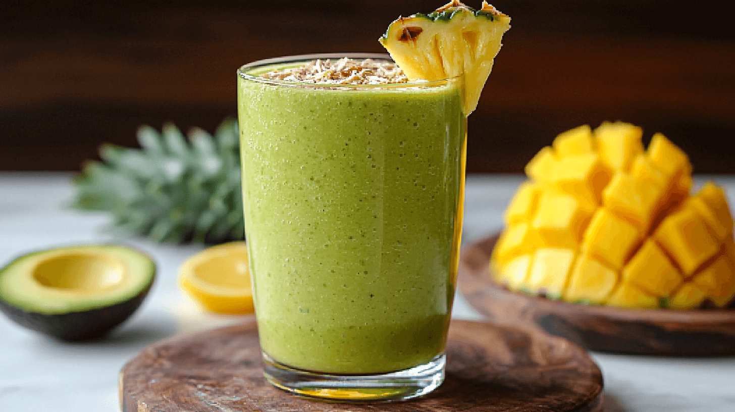 Ein Smoothie mit Avocade und Mango